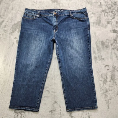 Pantalones de mezclilla INC para mujer 22 W azul ajustados calce tecnológico recortados pierna ajustada tiro medio elásticos Foto 1 de 4