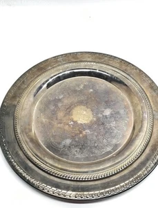 2Pc 12" 15" Round Leonard Silver Plated Platters - Picture 1 of 4