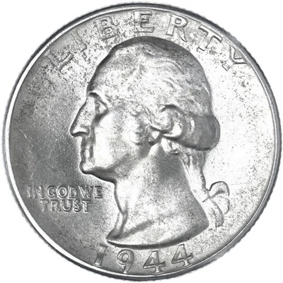 1944 (P) Washington Quarter 90% Silver Uncirculated US Coin See Pics R871 - Image 1 of 3