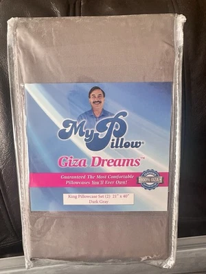 Juego de funda de almohada MyPillow Giza Dreams King en gris oscuro 21x40 nuevo Foto 1 de 4