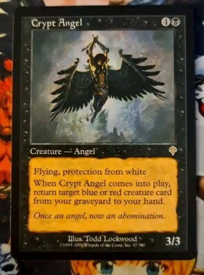 MTG Crypt Angel 🇬🇧 Nm Invasion 2000 Magic the Gathering Card Rare Black Og  - Bild 1 von 4