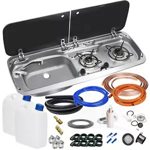 KIT COMBINADO UNI COCINA PLACA Y FREGADERO AUTOCARAVANA DOMETIC SMEV 9222 + PLANTILLA - Imagen 1 de 6
