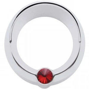 Chrome Plastic Small Gauge Cover W/ Visor And Red Jewel For Freightliner - Picture 1 of 2