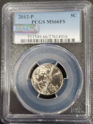 2012-P Jefferson Nickel PCGS MS66 FS Full Steps Cover
