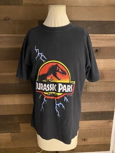 Jurassic Shirt Park Lightning Logo Movie Promo Size Medium Vintage 1992 - Picture 1 of 8