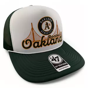 '47 Brand Oakland Athletics A's MLB Region Foam Trucker Snapback Mesh Back Hat - Picture 1 of 7