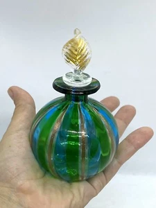 Vintage Italy Multicolored Murano Glass Perfume Bottle 4.5/8x 3” - Picture 1 of 12