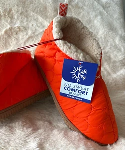 Dearfoams Damen Indoor/Outdoor Warm Up Bootie Slipper Größe M 9-10 Orange - Bild 1 von 9