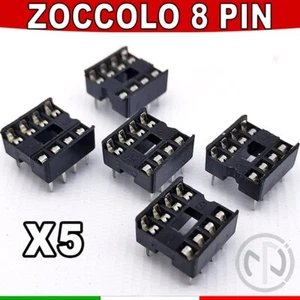 5pz Zoccolo 8 PIN DIP-8 IC Socket Passo 2,54mm per circuito integrato - Foto 1 di 1