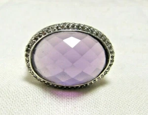David Yurman Amethyst & Diamonds East & West Ring  Size 7.5 - Picture 1 of 12