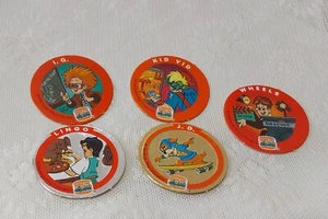 1994 Burger King Kids Club Lot of 5 Cardboard Pogs Caps - Picture 1 of 4