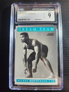 1991 Score Rickey Henderson Dream Team #890 CGC 9 A's - Picture 1 of 2