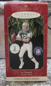 RARE NIB JOE NAMATH HALLMARK KEEPSAKE ORNAMENT NEW YORK JETS FROM 1997 - Picture 1 of 2