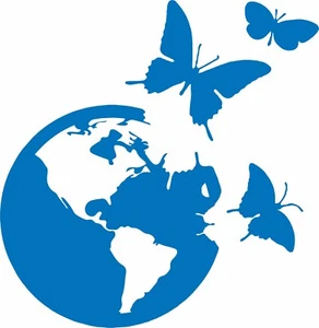 Butterfly World Earth Design Truck Car Window Laptop Vinyl Decal Sticker - Bild 1 von 2