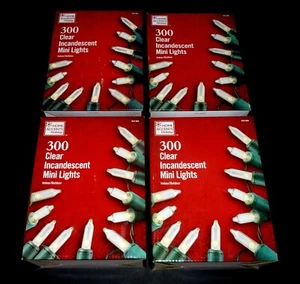 300-Light Clear Incandescent Stay Lit if A Bulb Burns Out Mini Christmas (4 pk) - Picture 1 of 6