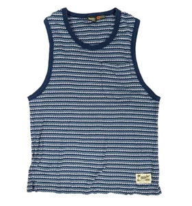 Howler Brothers Bros. Gr. M blau weiß gestreift geometrisches Tankoberteil Herren - Bild 1 von 4