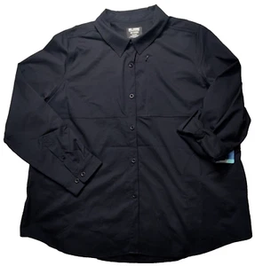 REEL LEGENDS MARINER Women Plus 2X Black Long Sleeve Vented Fishing Shirt NEW - Picture 1 of 18