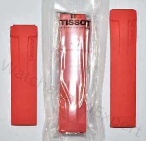Original Tissot T-Race MODEL # T048417A / T048427A Red Rubber Band Strap w/ Pins - Picture 1 of 5
