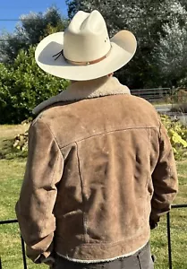 Vintage 1970’s Heavy Lined Suede Western Barn Ranch Farm Worn Jacket 38 Campus - Picture 1 of 24