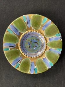 ••Mid Century Pottery Sascha Brastoff Bowl - Gold Green Blue Ceramic Retro Mod - Picture 1 of 8