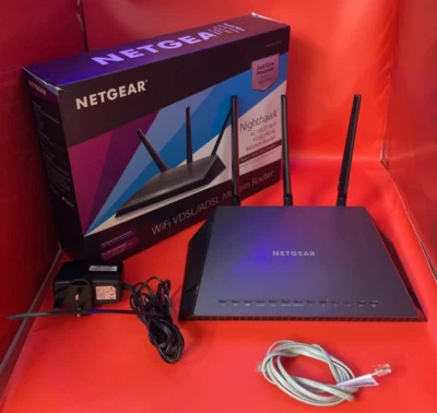 NETGEAR Nighthawk D7000 WiFi Modem Router - AC 1900, Dual-band +  ALT PSU  - Image 1 of 4