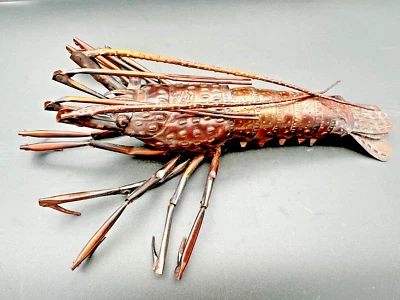 Langosta Articulada Japonesa Jizai Okimono Rojo Cobre Firmado Período Hiromo Meiji Foto 1 de 4