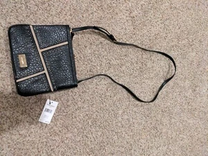 NEW Nine West Black Purse NWT crossbody gold deocorations - Picture 1 of 7