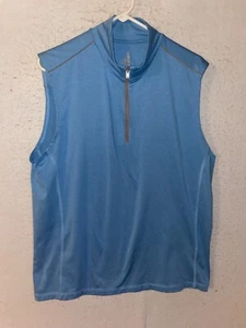 Johnnie O Vest Mens Medium Blue 1/4 Zip Golf Pullover Stretch Performance - Picture 1 of 6