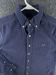 Vineyard Vines Hemd Herren Small Blau Cord Tucker Hemd Knopfleiste Freizeit Wal - Bild 1 von 13