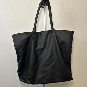 Chicos Pleather Black Tote Purse 20”x15” With Pockets And Large Storage Area - Picture 1 of 5