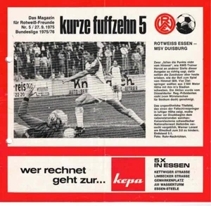 Fussball-Programmheft 75/76 Liga Rot Weiß Essen - MSV Duisburg - A2 - Bild 1 von 1