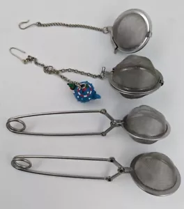 (4) Stainless Steel Tea/Herb Strainer Infuser Mesh Balls Lot - Picture 1 of 8