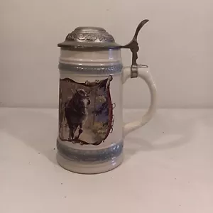 Vintage Gerz deutsches Arbeitspferd Design dekorativer Bierstein mit Deckel - Bild 1 von 9