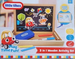 Little Tikes Spielzeit Spaß 3 in einem Aktivitätsset Holzbox tolles kreatives Spielen - Bild 1 von 4