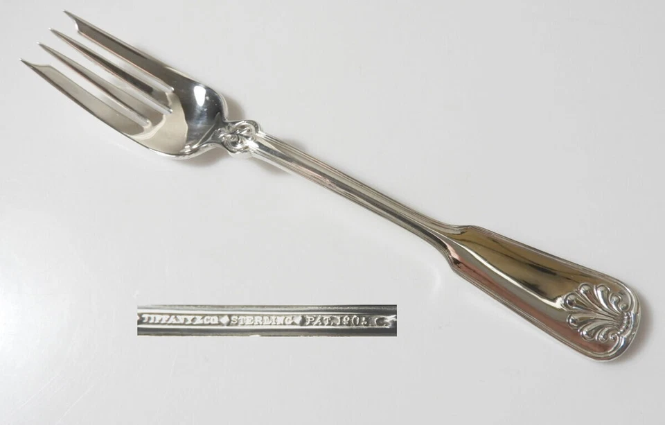 Tiffany Sterling SHELL & THREAD 6 3/4" Salad Fork(s) No Mono, Exc! - Image 1 of 1