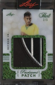 2021-22 Leaf Pearl Emerald Sparkle Neymar Jr. Pearlescent Patch AUTO 2/5