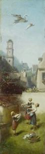 Carl Spitzweg - The Stork Delivering Baby (1885) - 17" x 22" Fine Art Print - Picture 1 of 1