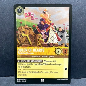 2024 DISNEY LORCANA INTO THE TINKLANDS REINA OF HEARTS 20/204 (LÁMINA) POCO COMÚN - Imagen 1 de 2