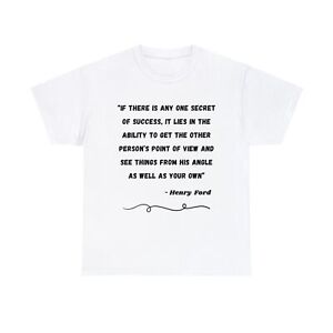 T-shirt unisexe en coton lourd unisexe Henry Ford Quote