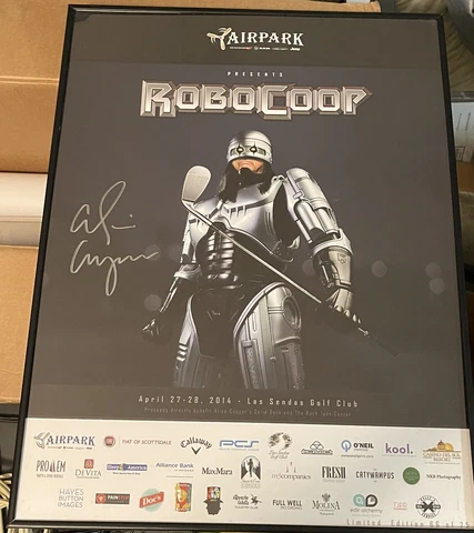 Alice Cooper SIGNED ROBOCOOP Ultra Rare AUTOGRAPHED 2014 Golf Poster Cover