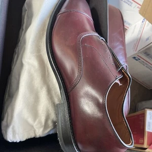NUOVO | SCARPE CON CAPPUCCIO ALLEN EDMONDS 11EEE PARK AVENUE MERLOT 10 EEE - Foto 1 di 11