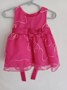RARE EDITIONS Baby Girl 6M PinkTulle Party Dress w Bow and Sash Was $68 EUC - Picture 1 of 3