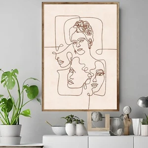 Line Art 03 Disegno Regalo Wall Art Stampa POSTER / TELA Retrò Vintage - Foto 1 di 3