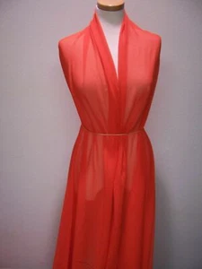 4.5yds DYNAMITE GLOWING ORANGE PURE SILK CHIFFON DESIGNER FABRIC FROM ITALY - Picture 1 of 3