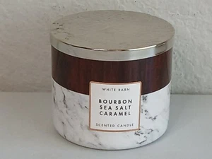 Bath & Body Works White Barn BOURBON SEA SALT CARAMEL Large 3 Wick Candle 14.5oz - Picture 1 of 4