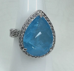 Size 8 Bomb Party MHA Ring - RG59402 Find Your Balance - Blue/Rhoda on Rhodium - Picture 1 of 8