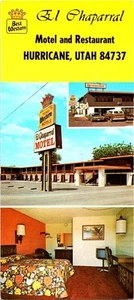 Hurricane, UT Utah EL CHAPARRAL MOTEL & RESTAURANT Roadside ROOM/TV 4X9 Postcard - Picture 1 of 2