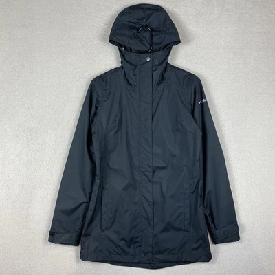 Columbia Omni-Tech Nylon Rain Jacket Women’s XS Black Hooded Outdoors Gorpcore - Image 1 of 4