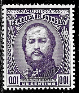HICK GIRL- MINT PARAGUAY STAMP   SC#442  1947  MARSHAL FRANCISCO SOLANO     K908 - Picture 1 of 2