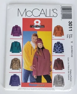 McCALL'S #3011-ADULT (GREAT FOR FLEECE) JACKET or TOP & HAT PATTERN SM-LG Sewing - Picture 1 of 5